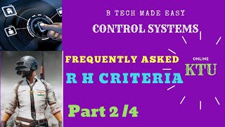 Stability analysis  R H criteriaControl Systems  Network Theory PART14 [upl. by Weihs]