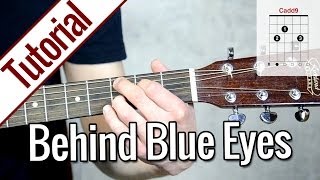 Limp Bizkit  Behind Blue Eyes  Gitarren Tutorial Deutsch [upl. by Gorlicki669]