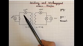 Wirkungsgrad und Leistung am Transformators berechnen [upl. by Animrac]