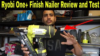 Ryobi one finish nailer review and tool test  18v Airstrike brad nailer [upl. by Erotavlas]