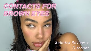 Solotica Contact Lenses On Dark Brown Eyes The Best and Natural Colored Contacts Review [upl. by Nallaf]