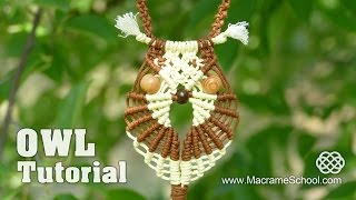 Multicolored Macramé Owl  Necklace Tutorial [upl. by Lepley]