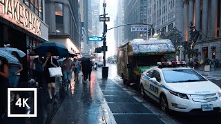 Walking in the Rain in Manhattan NYC Binaural City Sounds 4k Rain Ambience [upl. by Abisia]