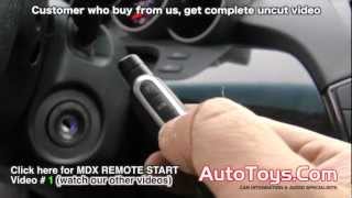 Acura MDX Remote Start 2 Avital Car Alarm and Idatalink Bypass by AutoToyscom D2D RS232 ADSCA [upl. by Heidi6]