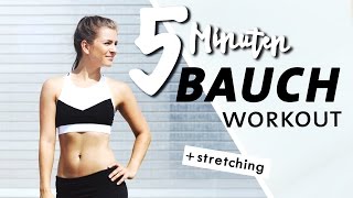 Bauch Home Workout  Kurz amp Intensiv  5 Minuten Core Training  Stretching [upl. by Shalna]