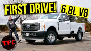 I Drive a 2023 Ford Super Duty XL Work Truck with the BrandNew 68Liter V8 [upl. by Dett]