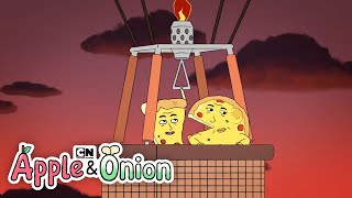 Pizza Gets to Ride in a Hot Air Balloon  Apple amp Onion  Cartoon Network [upl. by Karisa]