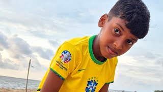 ithinte name ariyo 🤔🤔kidsvideo football beach [upl. by Aneeras]