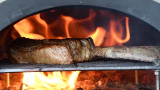 Seared Tomahawk Steak  How to Cook a Tomahawk Steak in a Wood Fired Oven [upl. by Enilrad]