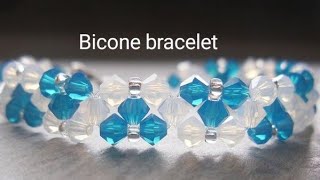 How to make bicone beads bracelet Easy step learn step by step [upl. by Namia]