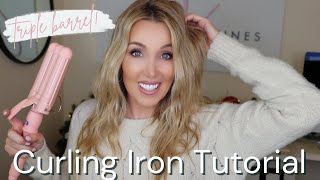 CURLING IRON TUTORIAL  3 Barrel Curling Iron for a modern look [upl. by Alfie]