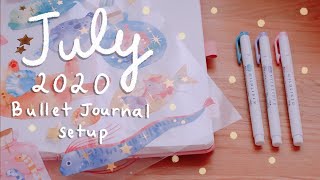 July 2020 Bullet Journal Setup Under The Sea Theme 🐠  Rainbowholic [upl. by Yditsahc]