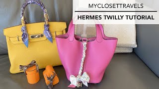 How To Tie Hermes Twillies  myclosettravels [upl. by Etteneg]