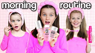 Trying PINK MORNING ROUTINE using ONLY PiNK PRODUCTS 🩷  Family Fizz [upl. by Germaun]