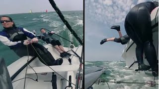 RS200 at HISC Whitsun Regatta 2018 Race 2 Capsizes [upl. by Haodnanehs]