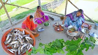 মায়ের হাতে গ্রামের রান্না লাউ পাতা বাটাট্যাংরা মাছের তেলঝললাউ শাকের ঝোল  fish curry recipe [upl. by Samy]