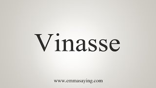 How To Say Vinasse [upl. by Airitac]