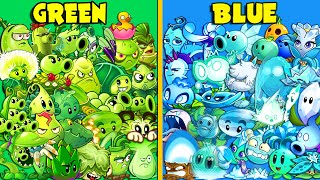 All Plants GREEN vs BLUE  Who Will Win  PvZ 2 Team Plant vs Team Plant [upl. by Avner90]