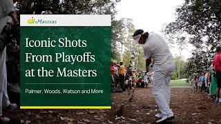 Iconic Shots From Playoffs at the Masters  Palmer Woods Watson And More [upl. by Aleira]