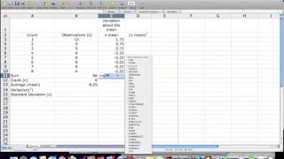 How to calculate Standard Deviation Mean Variance Statistics Excel [upl. by Olivero]