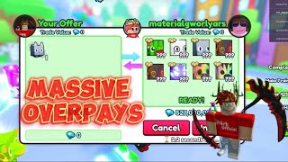 Trading Montage 13  MASSIVE OVERPAYS BIG WIN  Pet Simulator 99  Roblox [upl. by Atalayah]