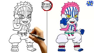 Akaza Drawing Demon Slayer  How to Draw Akaza full body from Demon Slayer  Easy Step by Step [upl. by Onimixam81]