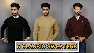 5 CLASSIC SWEATERS  SWEATSHIRTS FOR WINTERS 2021  WINTER FASHION MEN [upl. by Ardle]