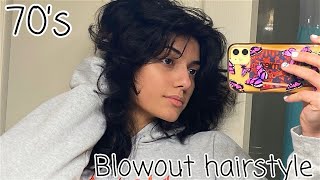 attempting a 70s blowout hairstyle  Noor Dabash [upl. by Stevena486]