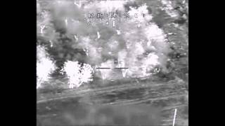 Apache Helicopter Blows Up Insurgent With IED in Backpack [upl. by Arakal]