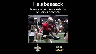 Saints CB Marshon Lattimore returns to practice [upl. by Salina841]