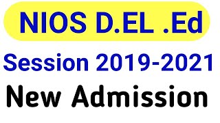 NIOS deled new admission session 2019 2021 [upl. by Aramad]