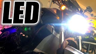 LED Headlight FZ07 amp WR450f Installation Review [upl. by Lerim]