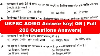 UKPSC Executive Officer And Tax amp Revenue Inspector Answer key 26 November GS Answer Keyukpsc [upl. by Arved5]