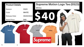 Week 18 Supreme White Motion Logo Tee  Spring  Summer 2023 [upl. by Tevlev]