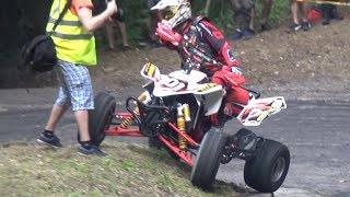 CRAZY Quad Going SIDEWAYS on Hillclimb  CLOSE CALL [upl. by Akyssej141]