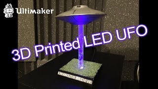 Ultimaker 2 3D Printed LED UFO Display Model [upl. by Nehte]