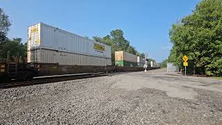 NS intermodal train 25G highballs through Derry Pennsylvania [upl. by Faunia759]