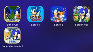 Sonic CD Sonic 1 Sonic 2 Sonic the Hedgehog 4Tom GOLD Run sonic mobile iOS sonic games [upl. by Achorn]