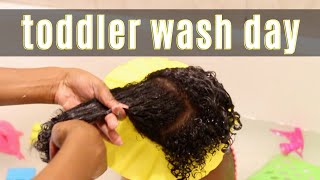 Toddler Curly Hair Wash Day Routine for Easy Detangling  Kid Friendly Tutorial [upl. by Ponzo]