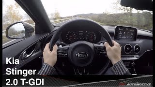 Kia Stinger 20 TGDI POV Test Drive  Acceleration 0  260 kmh  Top Speed  FAAST [upl. by Ylen]