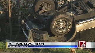 People dig out look to recover after Jonesboro Arkansas tornado destruction [upl. by Ahsinot834]