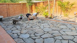 garden stone paving techniques natural stone [upl. by Nalehp]