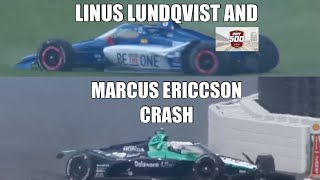 MARCUS ERICSSON AND LINUS LUNDQVIST CRASH  INDY 500 PRACTICE [upl. by Luaped837]