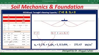 Bearing Capacity NonCohesive Soils Zero Foundation Depth Undrained Condition geotechnical eng [upl. by Dugan391]