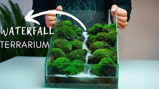 i made a mossy stones terrarium waterfall simple amp easy [upl. by Nivaj118]