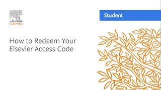 How to Redeem Your Elsevier Access Code [upl. by Tyrus]