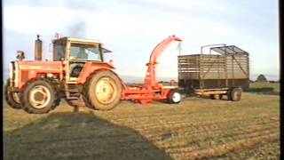 Massey Ferguson 2720 and JF 900 cutting silage in 1996 throwbackthursdays [upl. by Aicinet]