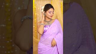 Durga Puja Look 1 💜 lookbook durgapuja festivemakeuplook [upl. by Karisa]