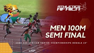 Men’s 100m Semi final 1  DOUALA 24  23rd CAA African Athletics Senior Championships [upl. by Nevanod889]