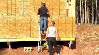 BUILDING Our OWN HOME in the CANADIAN WILDERNESS  Exterior Sheathing [upl. by Cchaddie]